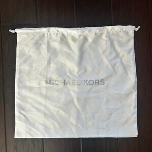 Michael Kors White Satin Drawstring Small Dust bag Cover Used 16in x 15in